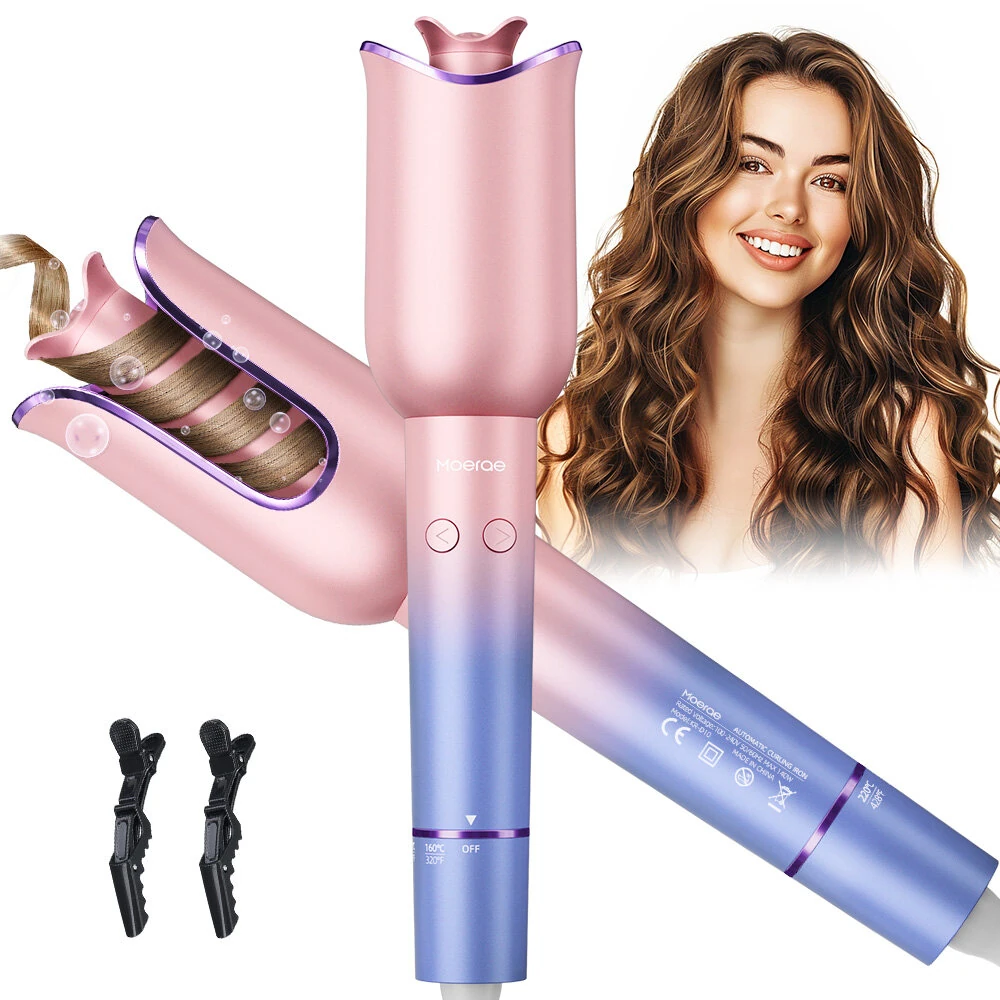 MOERAE Automatic Curling Iron, Curling Iron 23 mm Curling Iron with Negative Ions 3 Temperature Anti-Scald Design Intelligent Automatic Curling Iron (image for) MOERAE Automatic Curling Iron, Curling Iron 23 mm Curling Iron with Negative Ions 3 Temperature Anti-Scald Design Intelligent Automatic Curling Iron